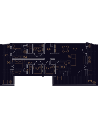 4-комнатный номер 138,2 м²