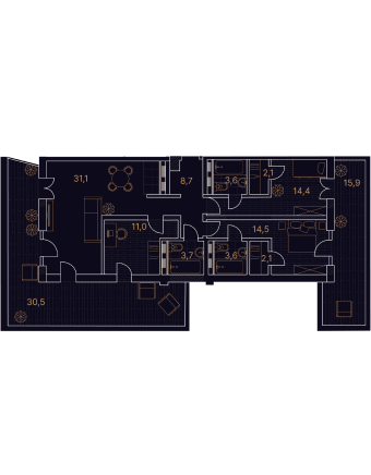 4-комнатный номер 141,2 м²